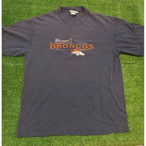 Vintage Denver Broncos shirt mens large blue Y2K Retro embroidered unisex 9